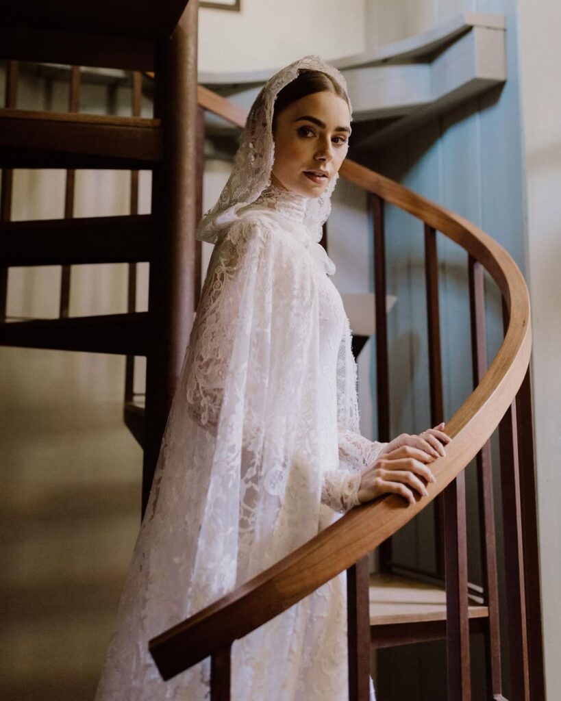 vestidos novia famosa Lily Collins