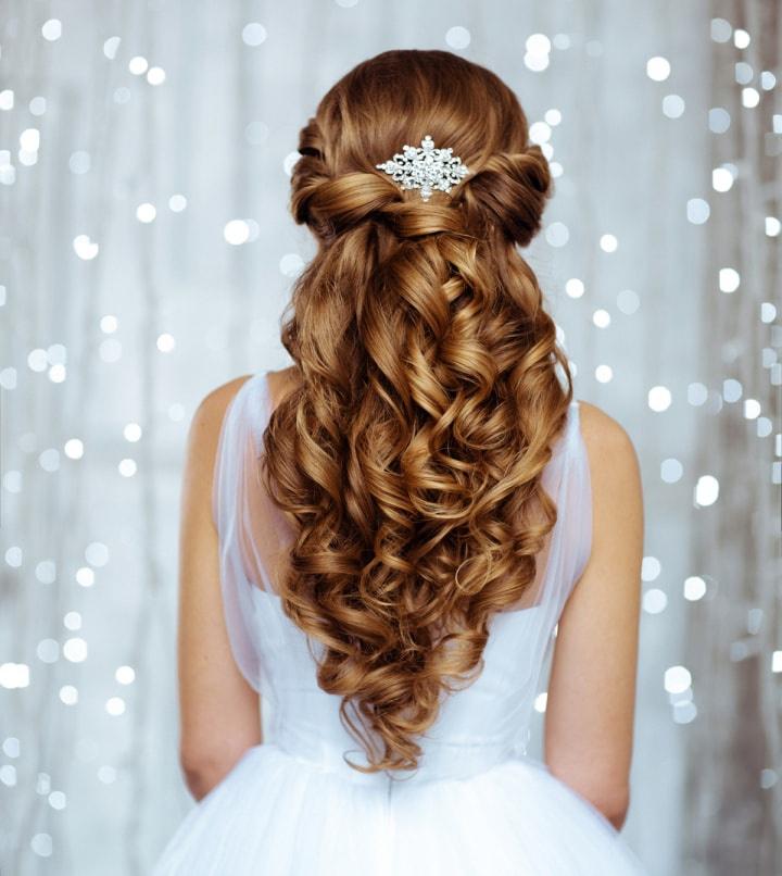 peinados pelo rizado para bodas
