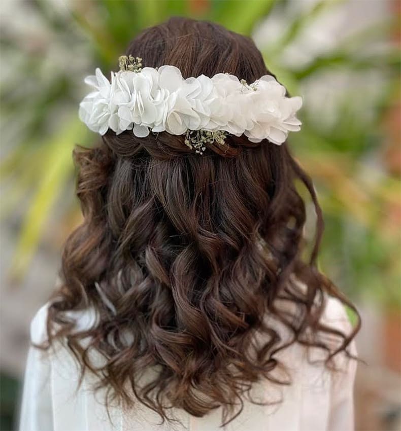peinados pelo rizado para bodas